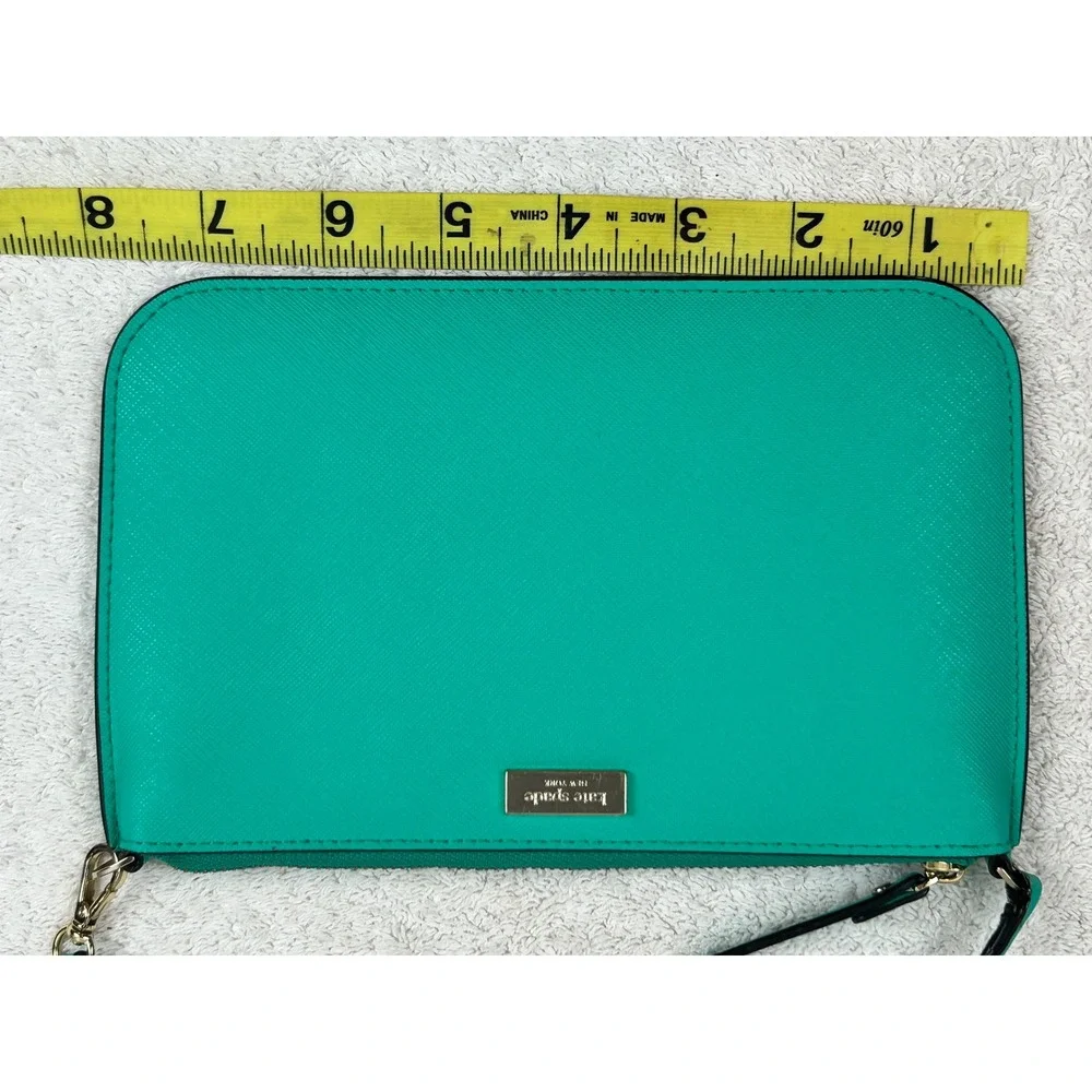 kate spade Turquoise Saffiano Leather Wristlet Shoulder Bag